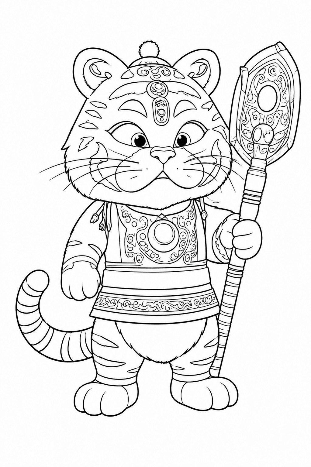 Scratch black-and-white colouring outline